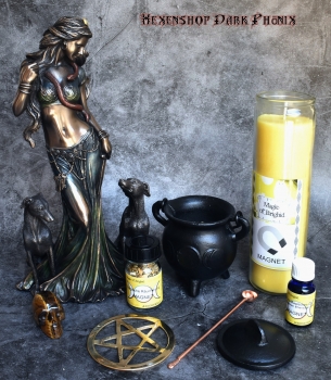Hexenshop Dark Phönix Magic of Brighid Ritual Glaskerzen Set Magnet